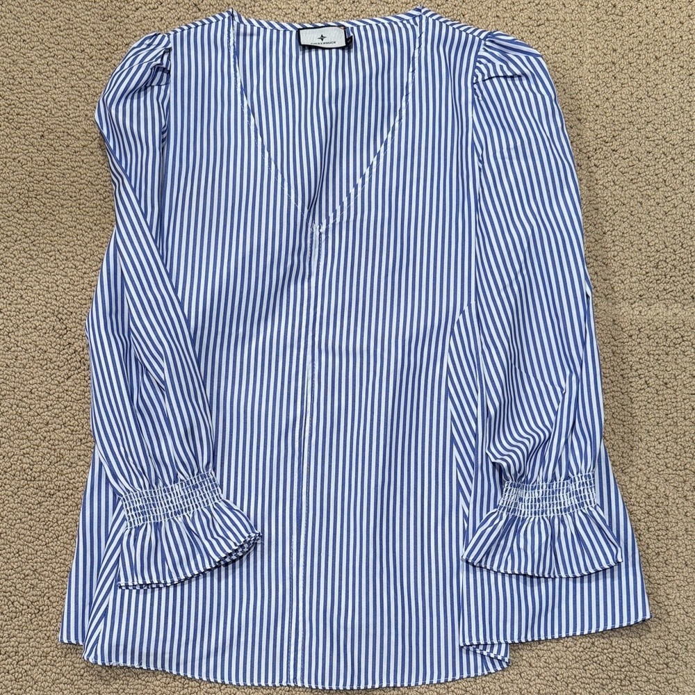 Tuckernuck Blue and White Striped Blouse
